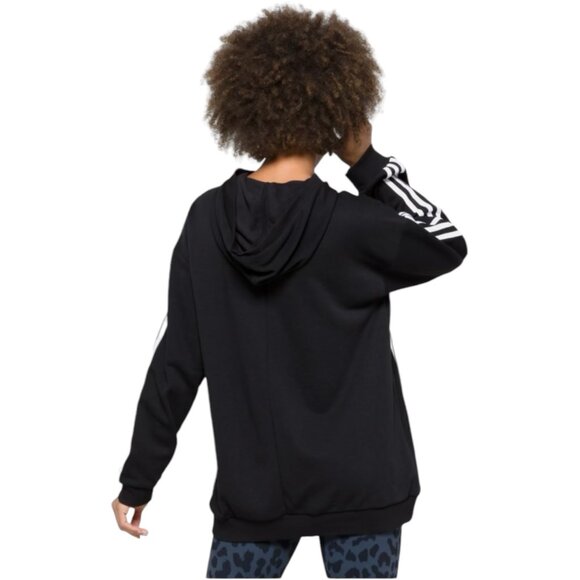 Adidas Cotton 3-Stripes Maternity Hoodie Women's Black Hooded Sweatshirt XS - Picture 9 of 10